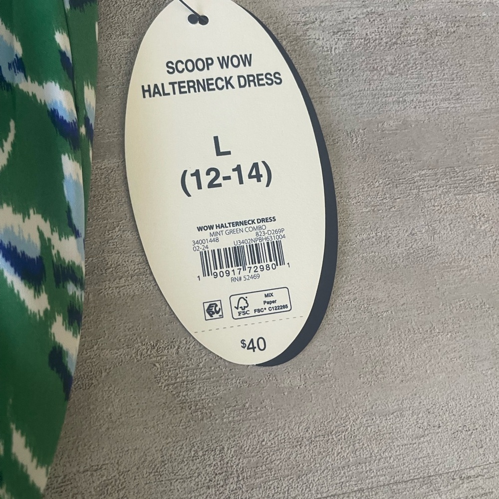SCOOP- Floral Green and Blue Maxi Dress- Size 12-14 Nwt - Picture 2 of 8